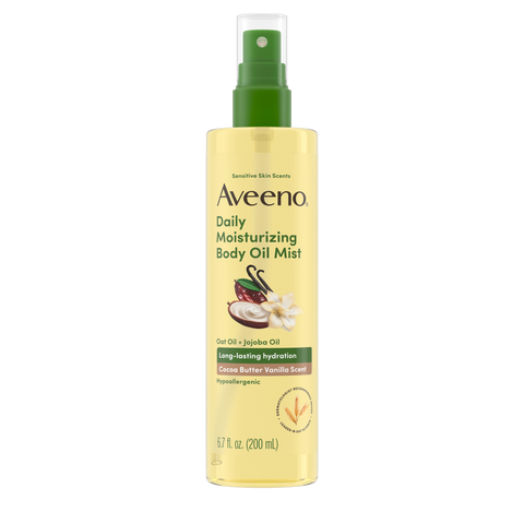 Daily Moisturizing Body Oil Mist, Cocoa Butter Vanilla Scent, Sensitive Skin Scents - 6.7oz