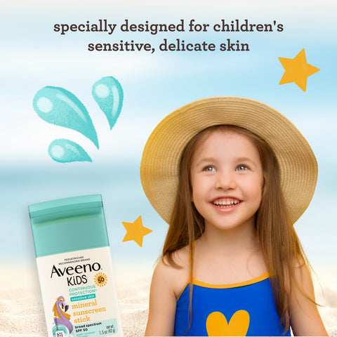 Kids Continuous Protection Mineral Sunscreen Stick with Broad Spectrum, SPF 50