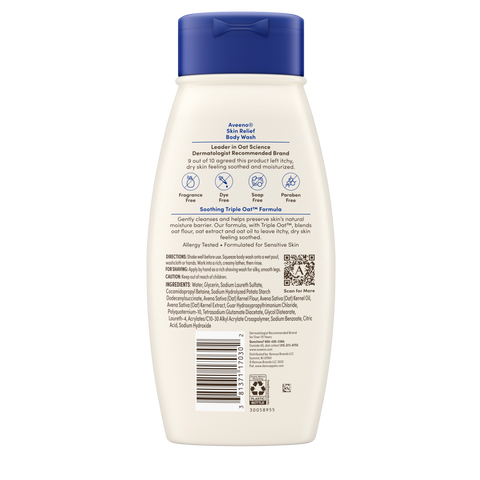 Skin Relief Fragrance-Free Body Wash for Sensitive, Itchy, Dry Skin - 12oz